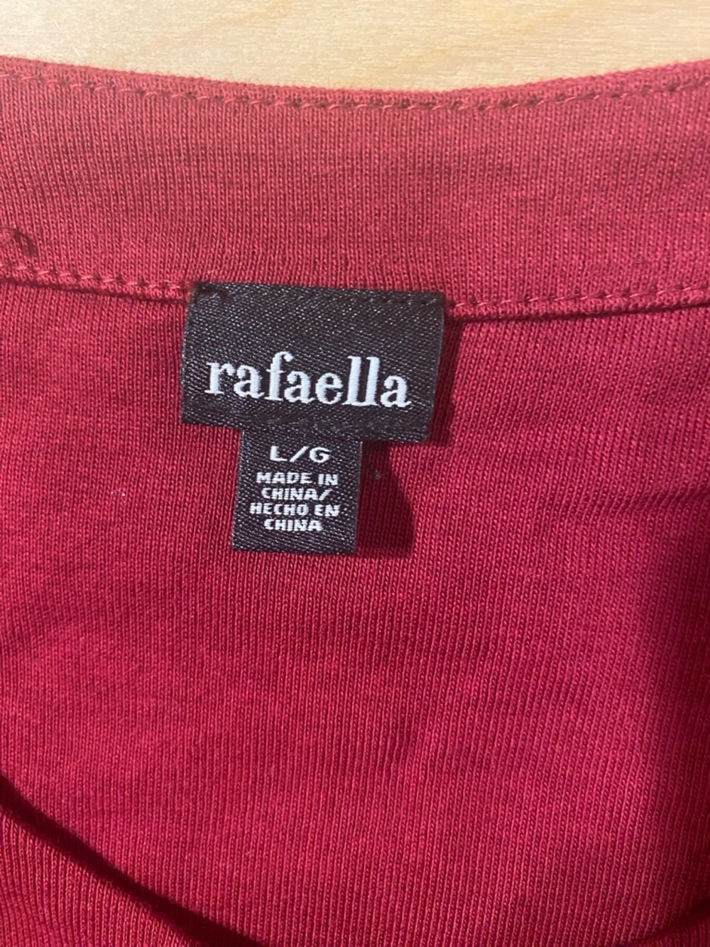 Rafaella Red Embellished Button-Front Top Large (RC) - Picture 5 of 7